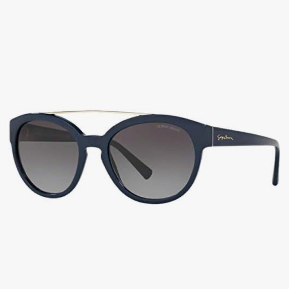 New Giorgio Armani 8086 5543/8G Double Bar Dark Blue Sunglasses. Unisex - Picture 3 of 15
